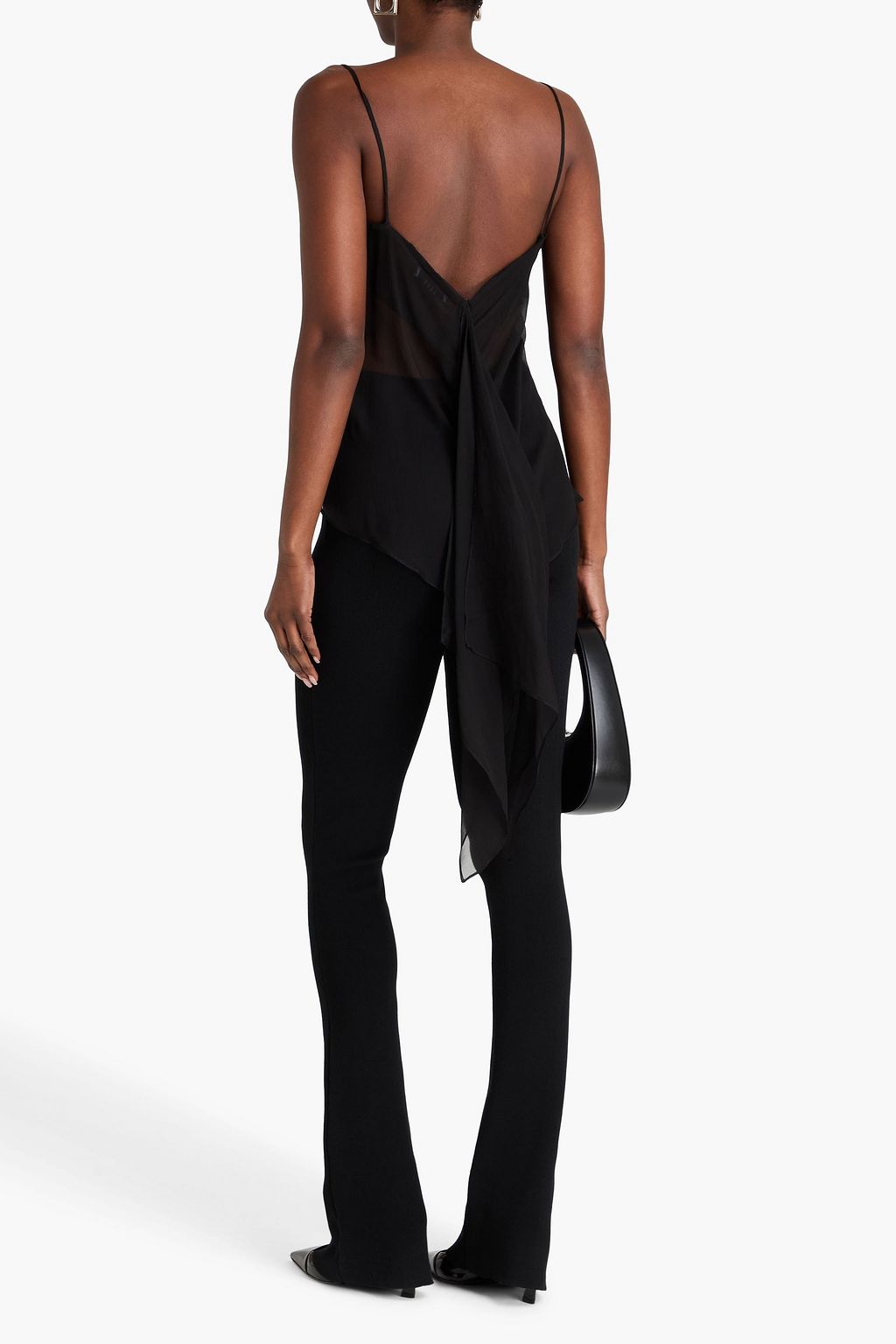 ESSE STUDIOS كاميسول من الكريبون الحريري المطرز بتأثير درابيه