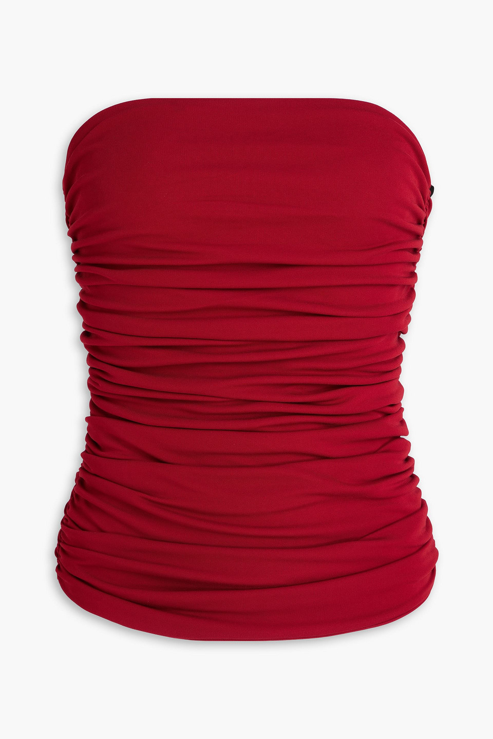 Esse Studios Bonachi Strapless Ruched Jersey Top In Burgundy