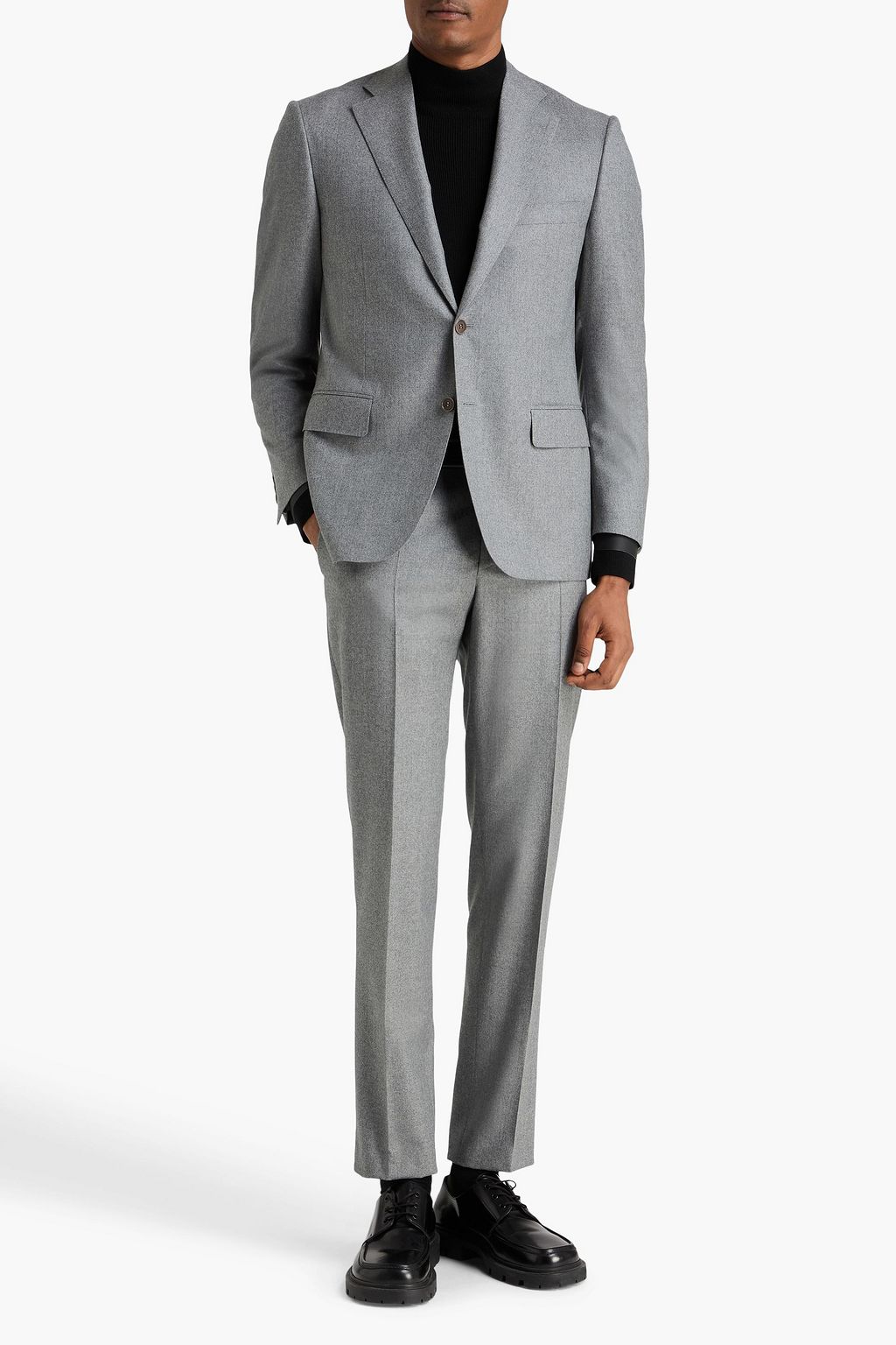 CANALI ウールフランネル スリムフィットスーツ