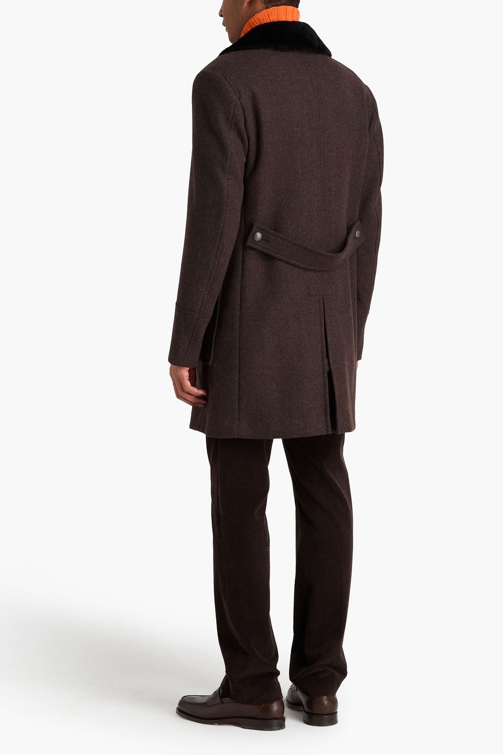 CANALI Double-breasted wool-blend felt peacoat