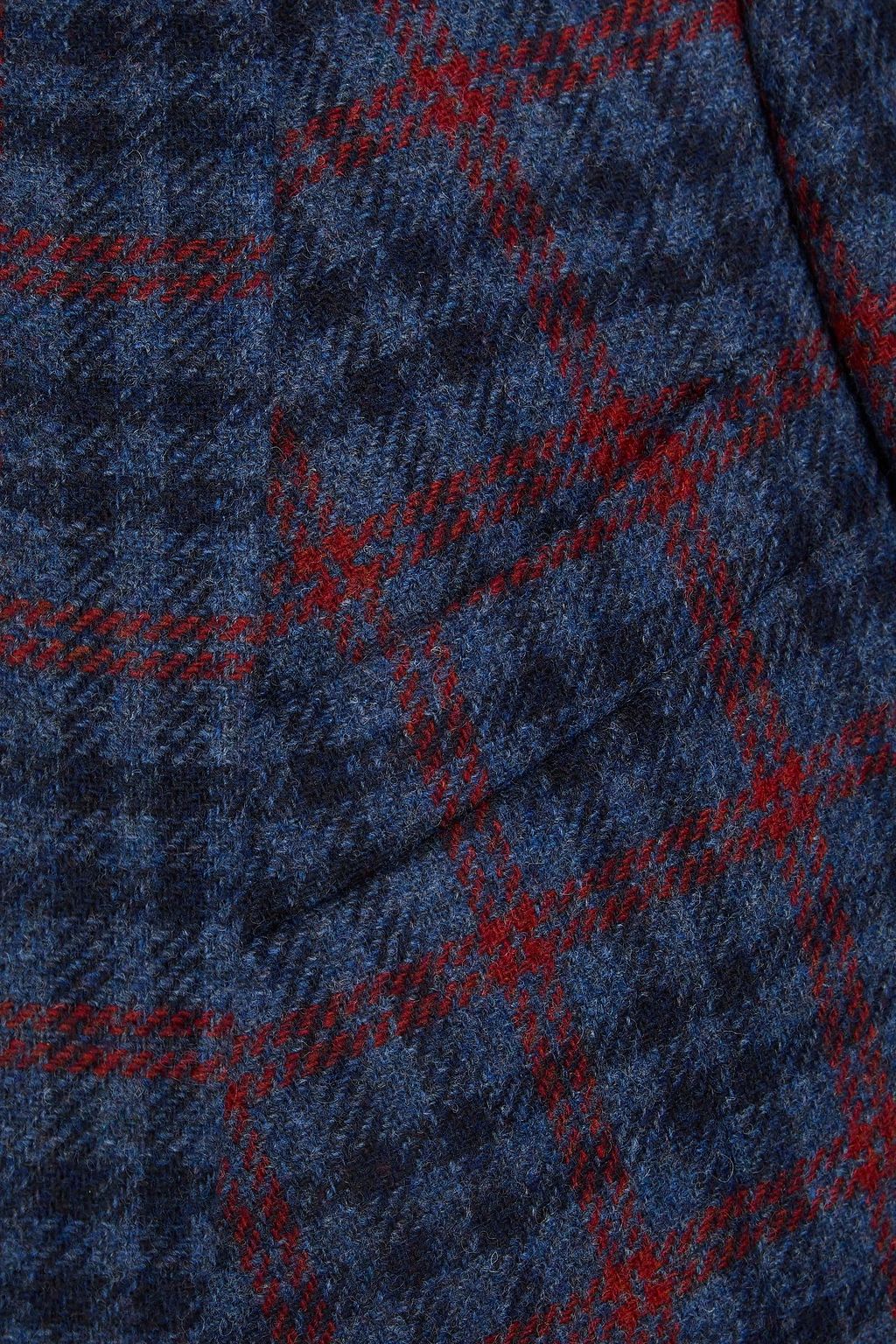 CANALI Checked wool and cashmere-blend tweed blazer