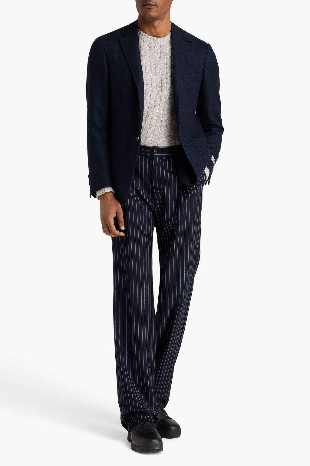 CANALI Wool-blend bouclé-tweed blazer