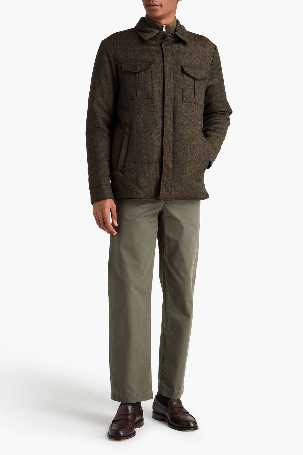 CANALI Reversible wool-flannel jacket