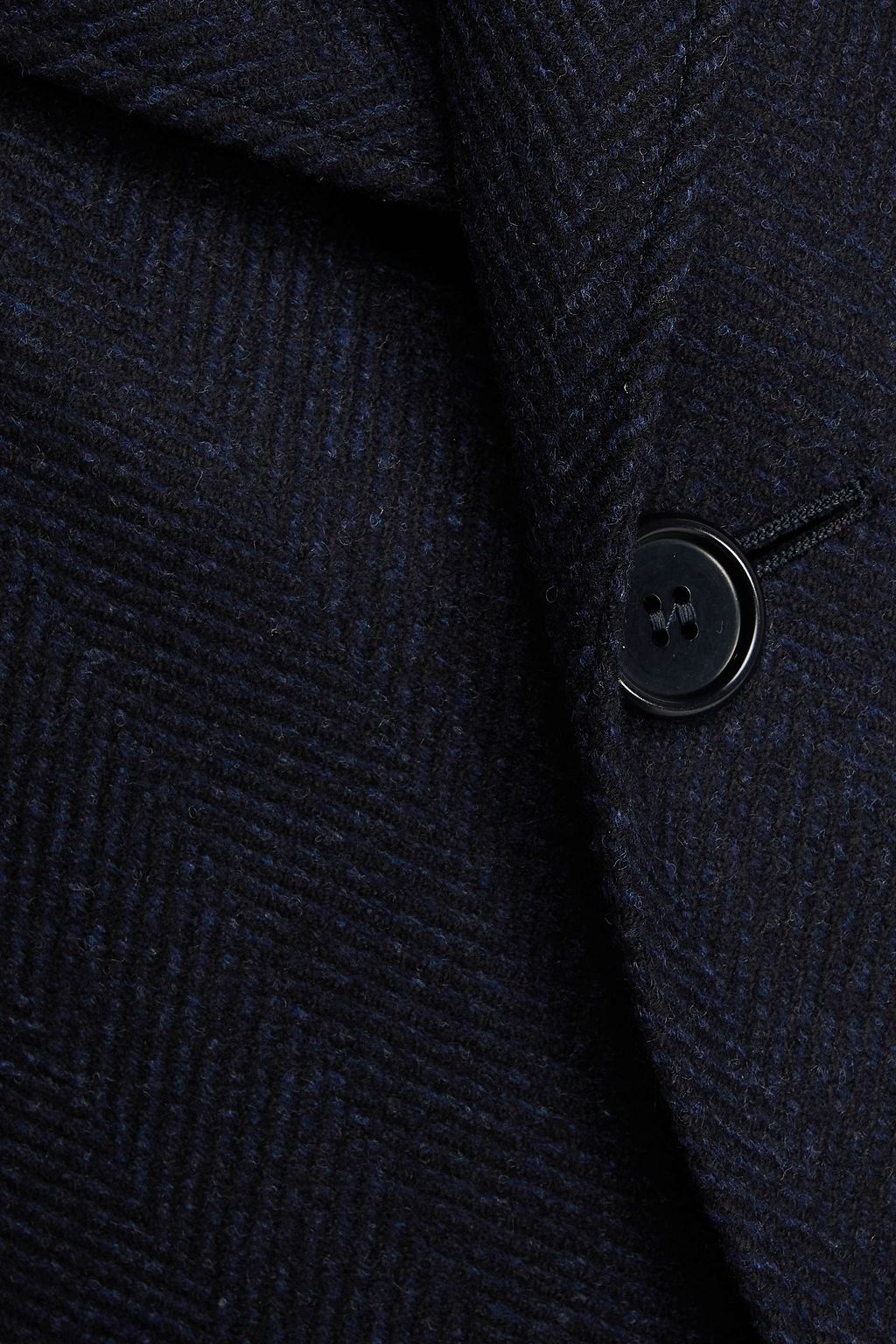 CANALI Herringbone wool and cashmere-blend tweed coat