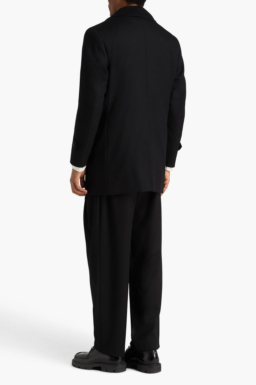 CANALI Double-breasted wool-twill peacoat