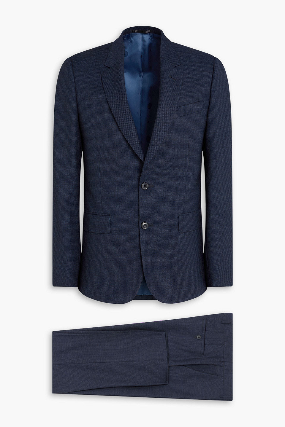 paul smith - wool-tweed suit - blue - us 38