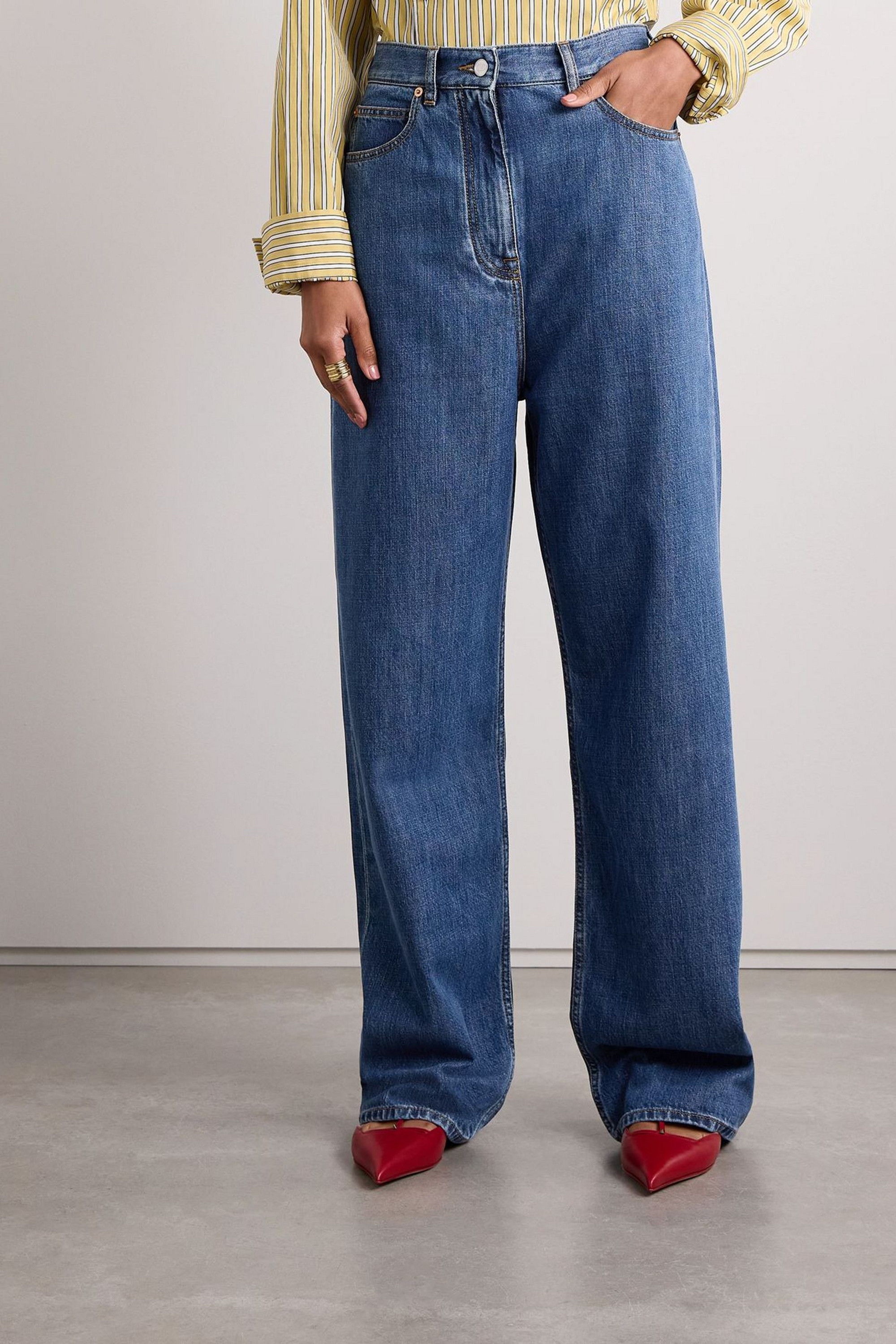 Valentino Garavani High-rise wide-leg jeans