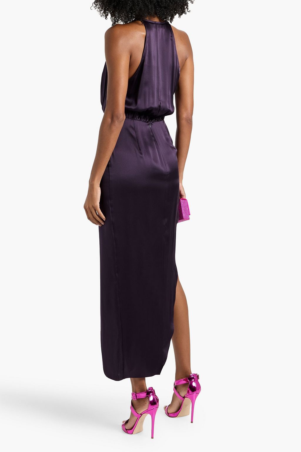 MICHELLE MASON Wrap-effect silk-satin midi dress