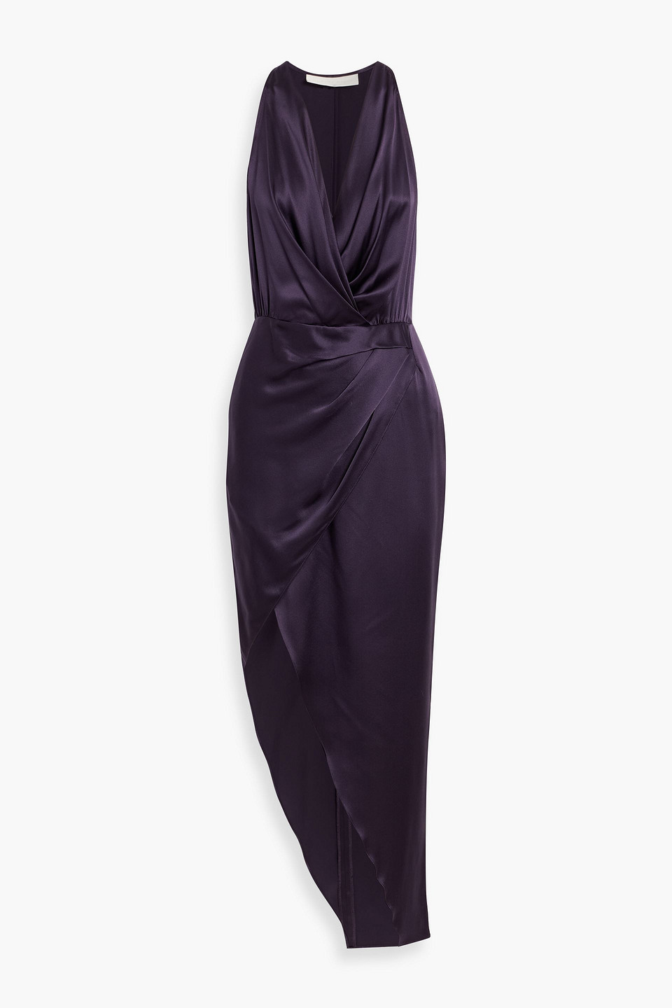 Michelle Mason Wrap-effect Silk-satin Midi Dress In Multi