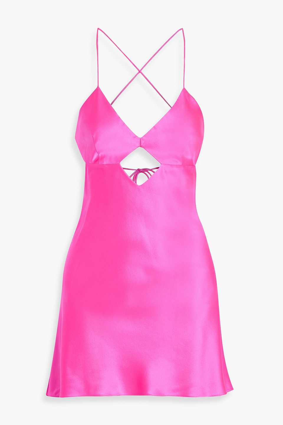 Michelle Mason Cutout Silk-satin Mini Dress In Pink