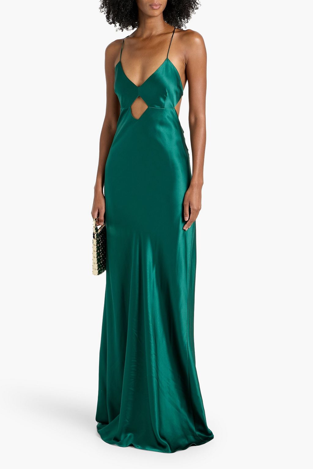 MICHELLE MASON Cutout silk-satin gown