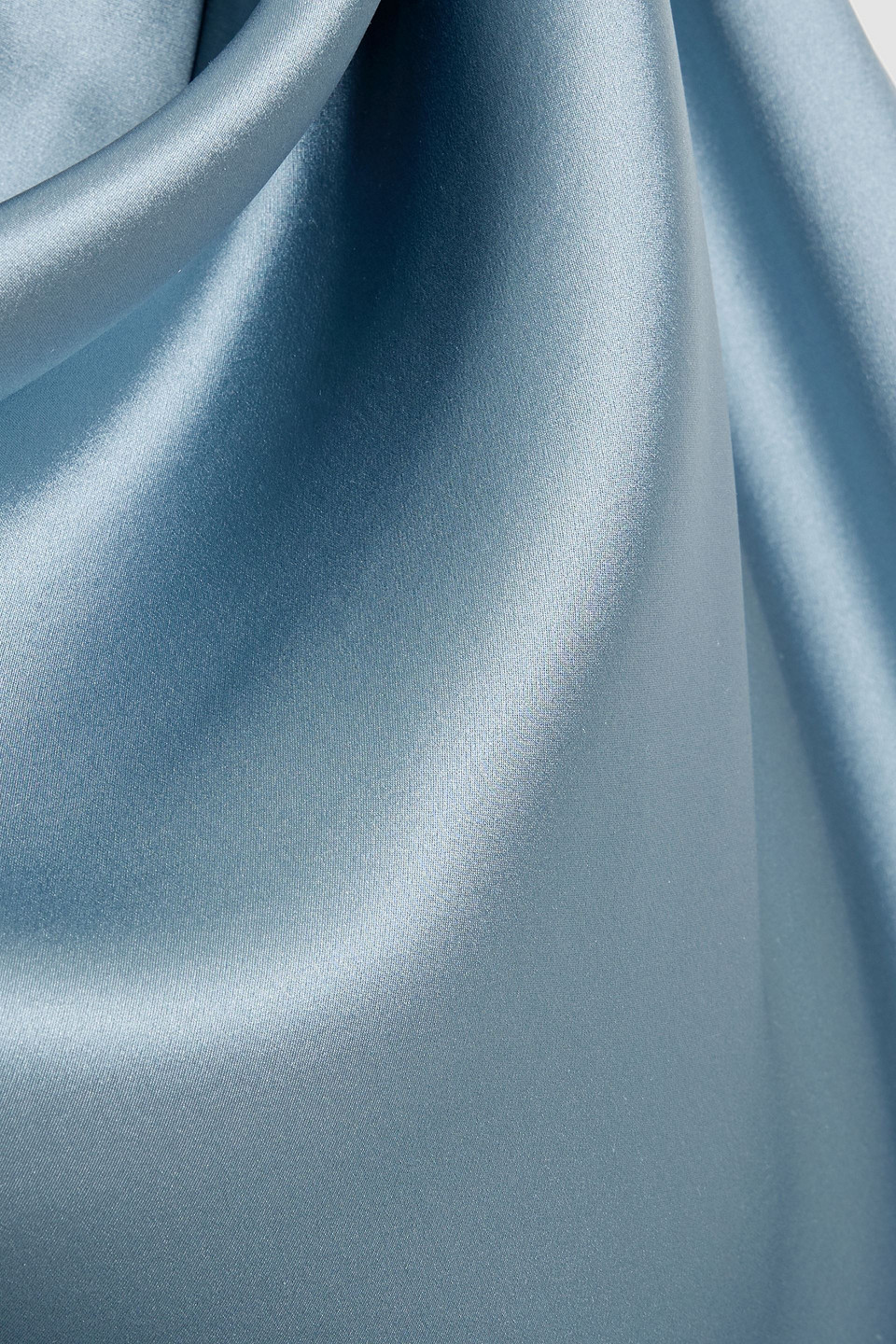 Michelle Mason Draped Silk-satin Wrap Gown In Blue