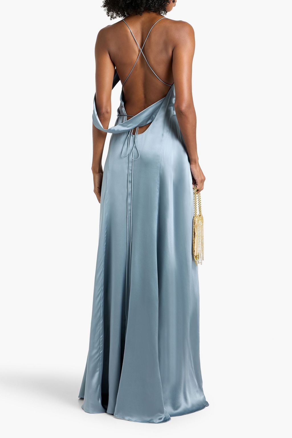 MICHELLE MASON Draped silk-satin wrap gown