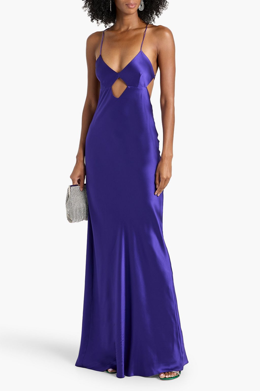 MICHELLE MASON Cutout silk-satin gown
