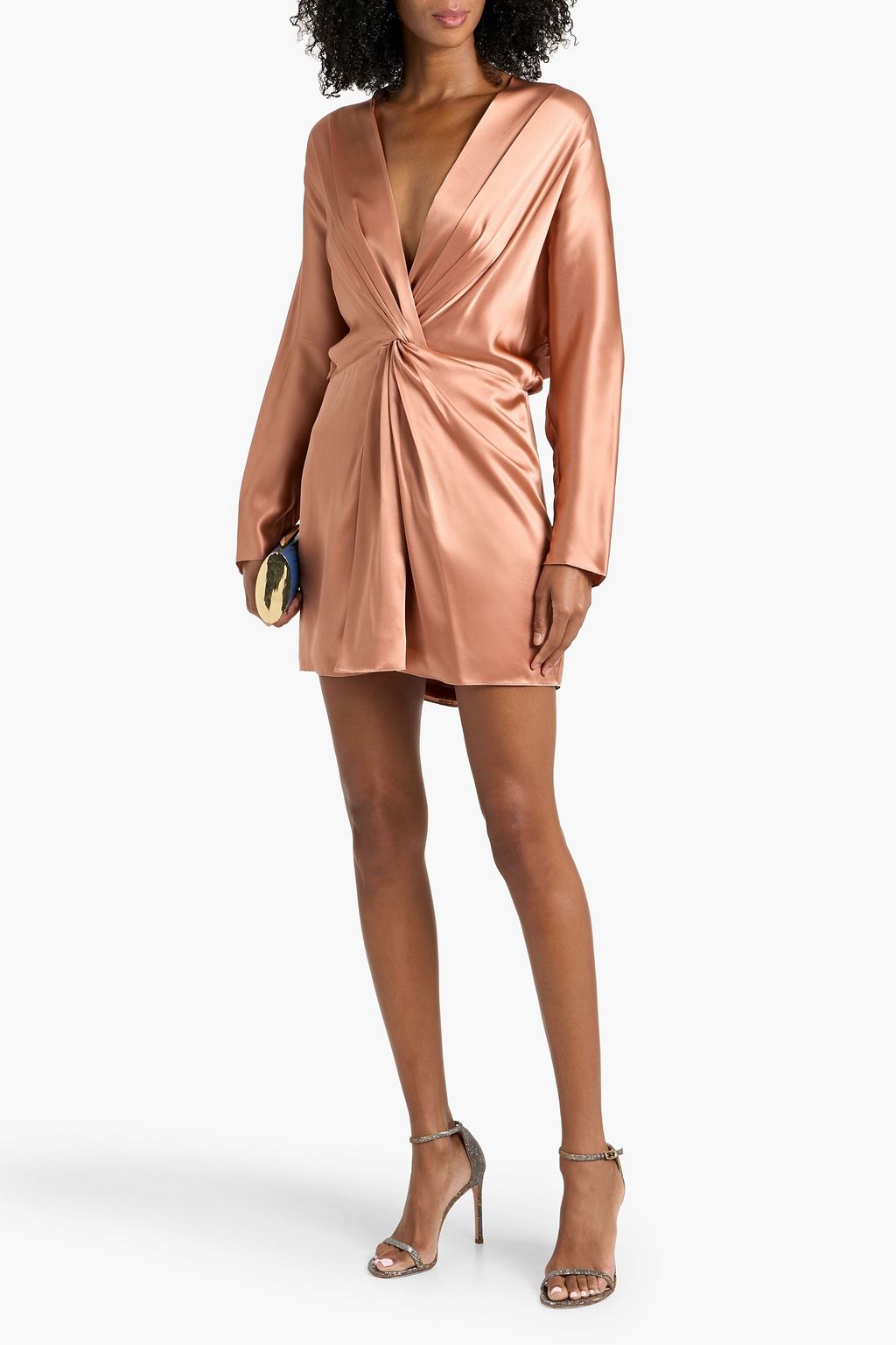 MICHELLE MASON Twisted silk-satin mini dress