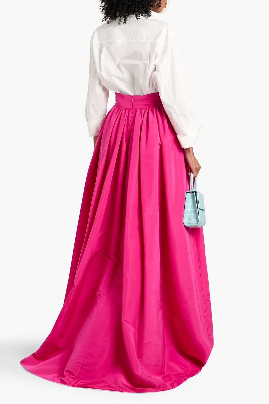 CAROLINA HERRERA Pleated silk-faille maxi skirt