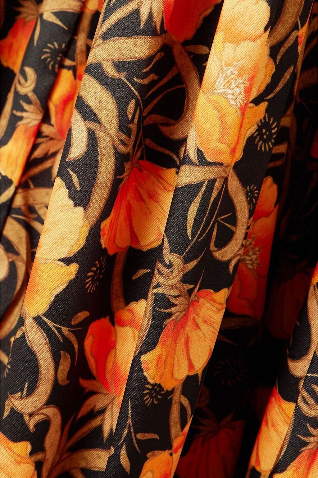 LA DOUBLEJ Big velvet and floral-print twill maxi dress