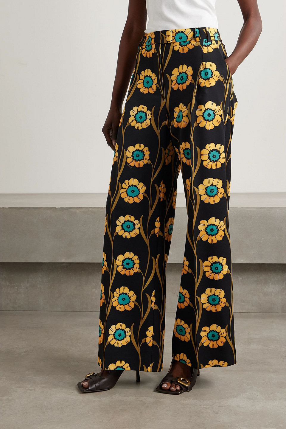 La Doublej La Comasca Printed Jersey Pants In Black