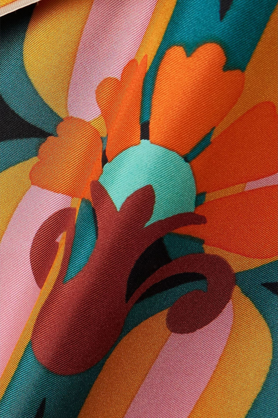 La Doublej Printed Silk-twill Shirt In Pink