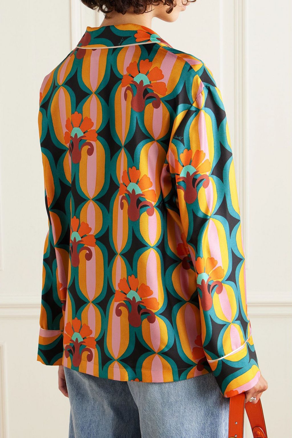 LA DOUBLEJ Printed silk-twill shirt