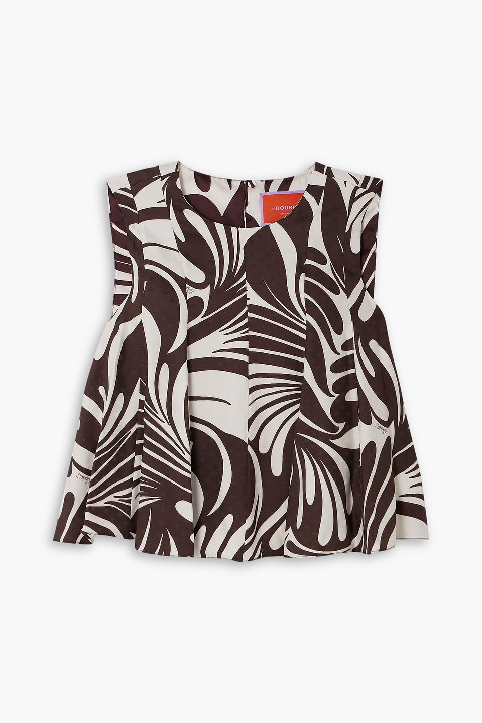 La Doublej Icing On Top Printed Jacquard Top In Brown