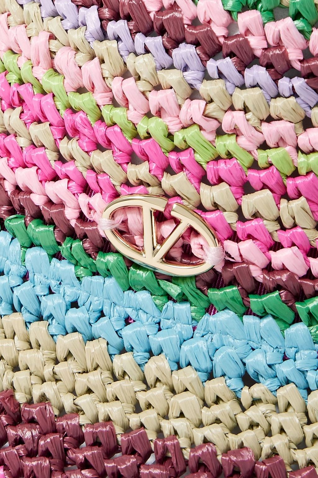 VALENTINO GARAVANI قبعة على شكل دلو مخططة من الكروشيه