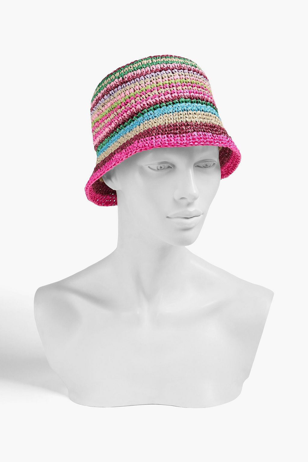 VALENTINO GARAVANI قبعة على شكل دلو مخططة من الكروشيه