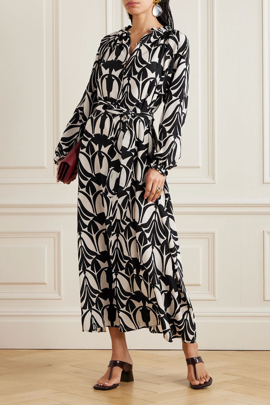 LA DOUBLEJ Cerere printed silk crepe de chine maxi dress