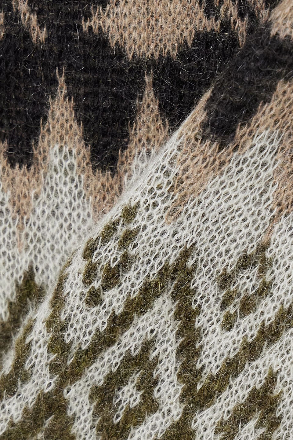 La Doublej Slope Brushed Jacquard-knit Sweater In Green