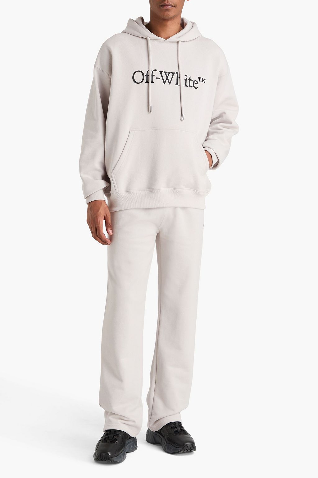 OFF-WHITE™ Big Bookish Skate printed French cotton-terry hoodie