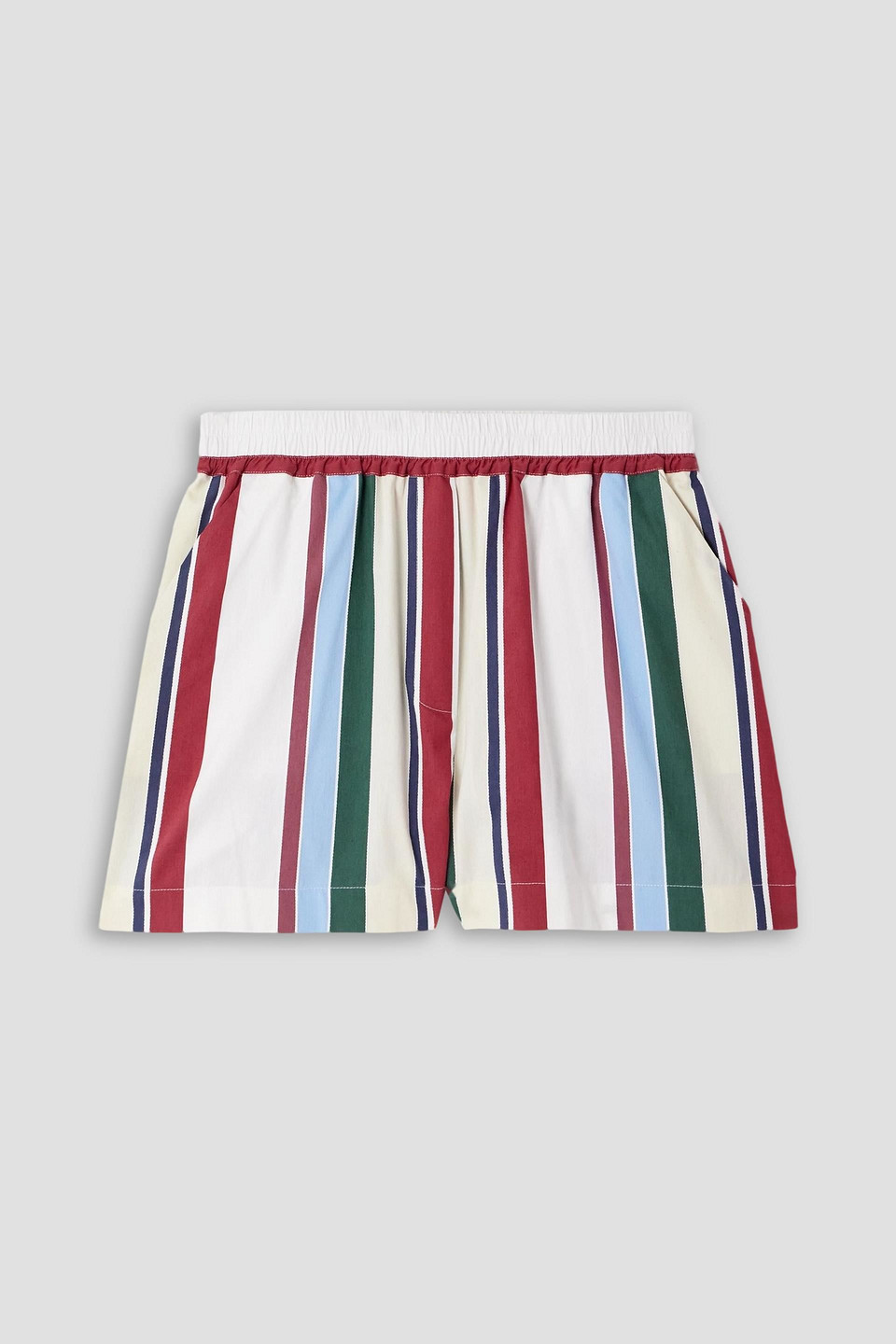 La Doublej Striped Cotton-blend Poplin Shorts In Multi