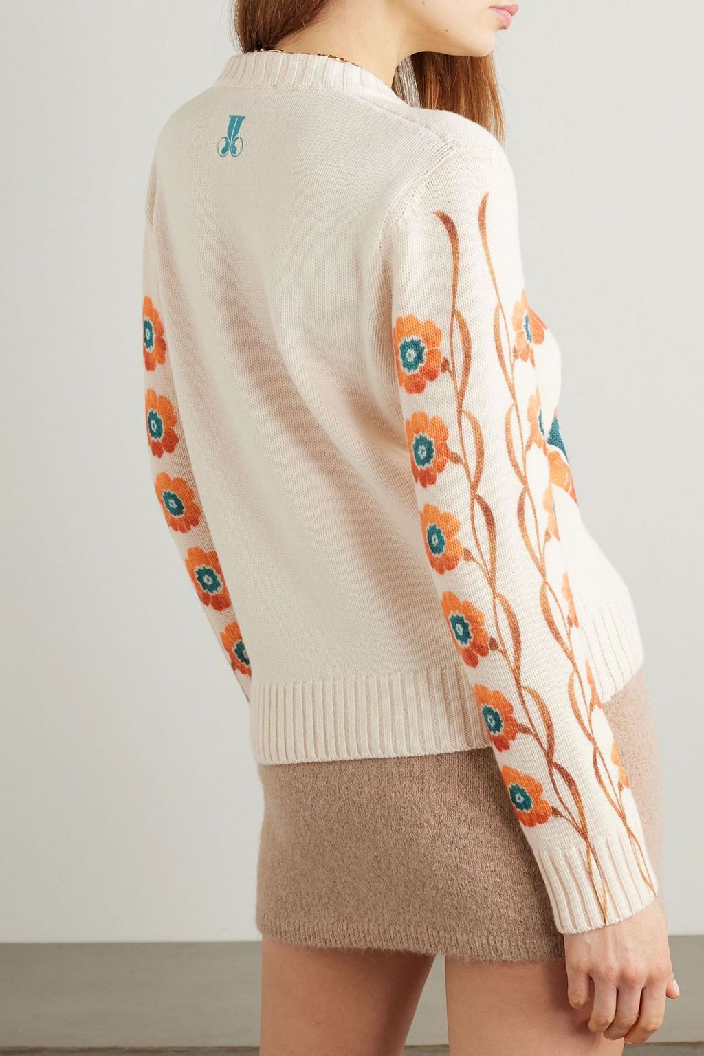 LA DOUBLEJ Daisychain printed wool and cashmere-blend sweater