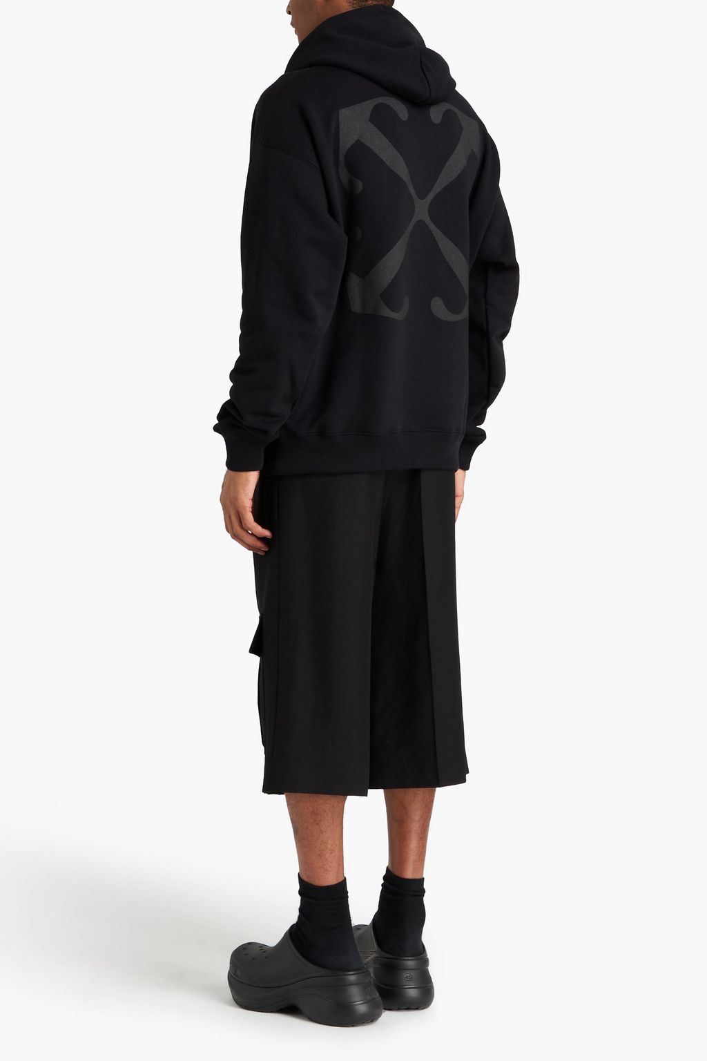 OFF-WHITE™ Arrow Skate printed French cotton-terry hoodie