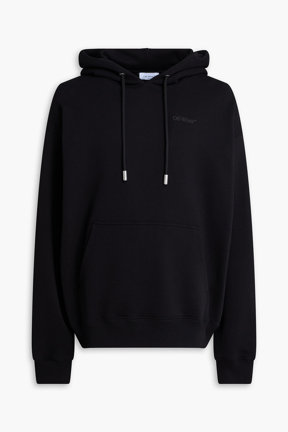 Off-white Vanish Arrow Printed French Cotton-terry Hoodie In Black