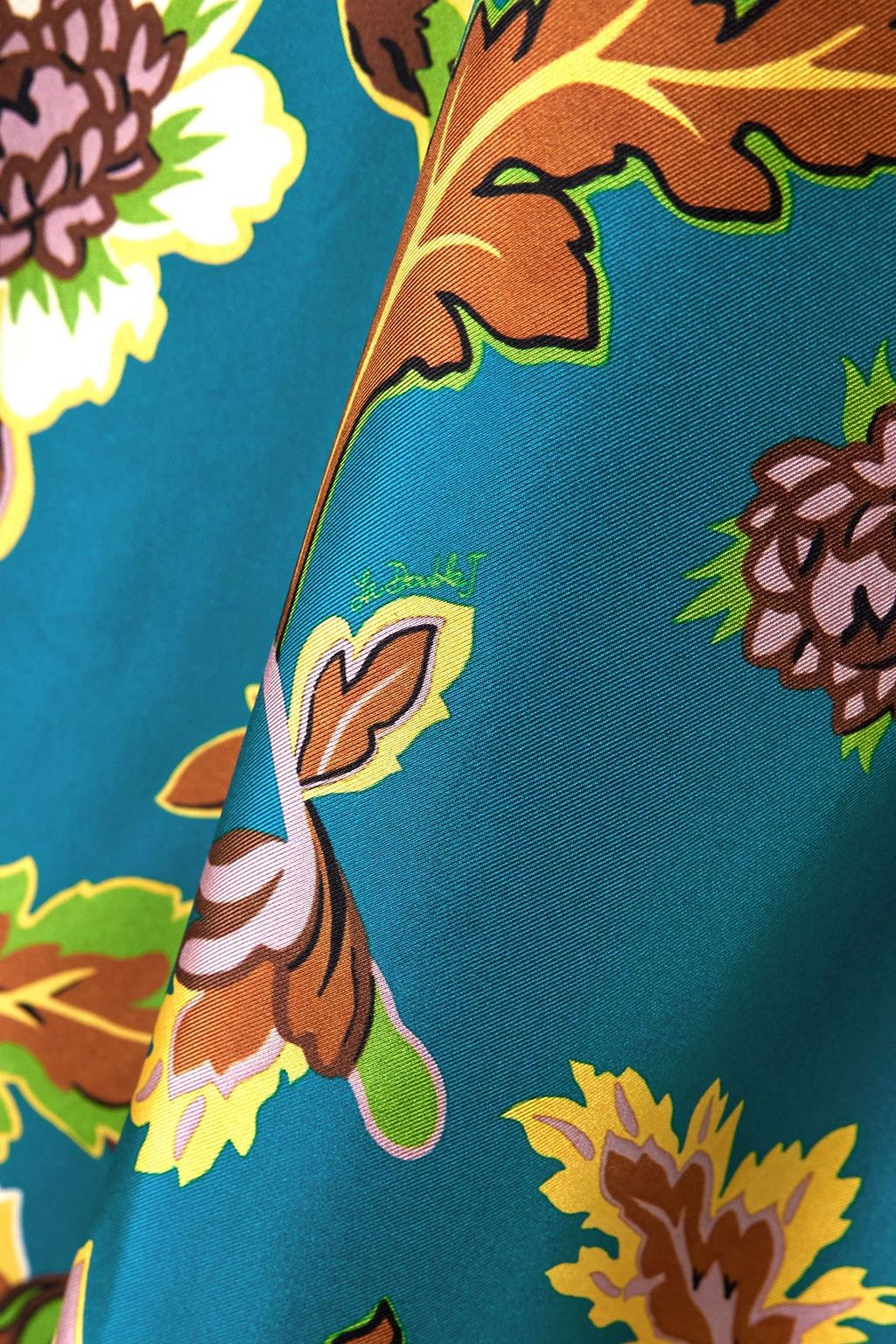 LA DOUBLEJ Icon Magnifico floral-print silk-twill midi dress