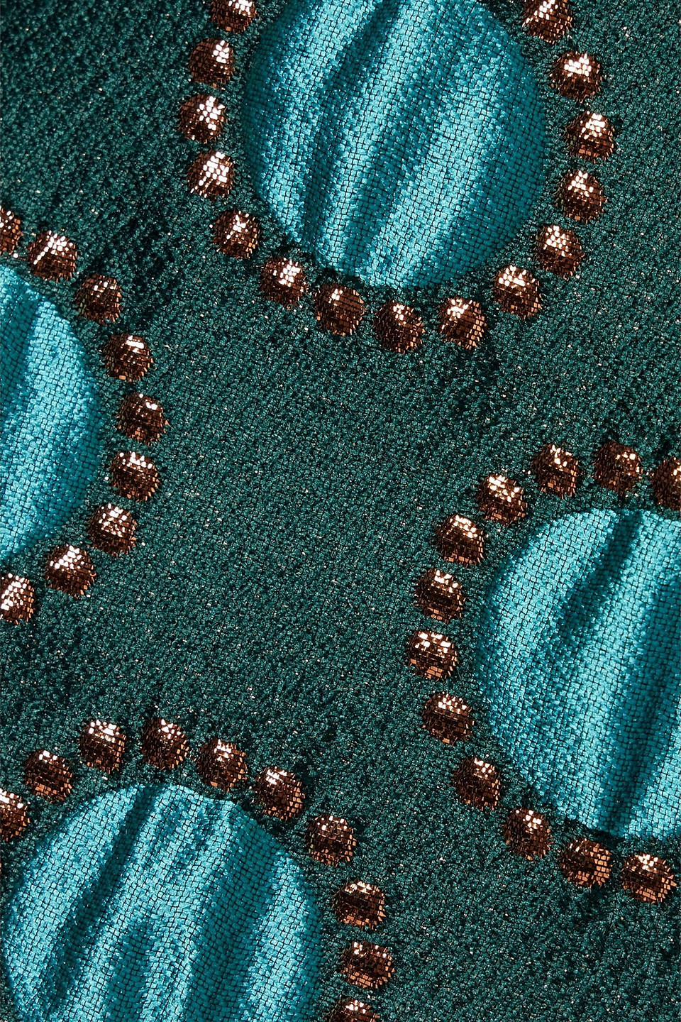 La Doublej Hendrix Metallic Jacquard Flared Pants In Green