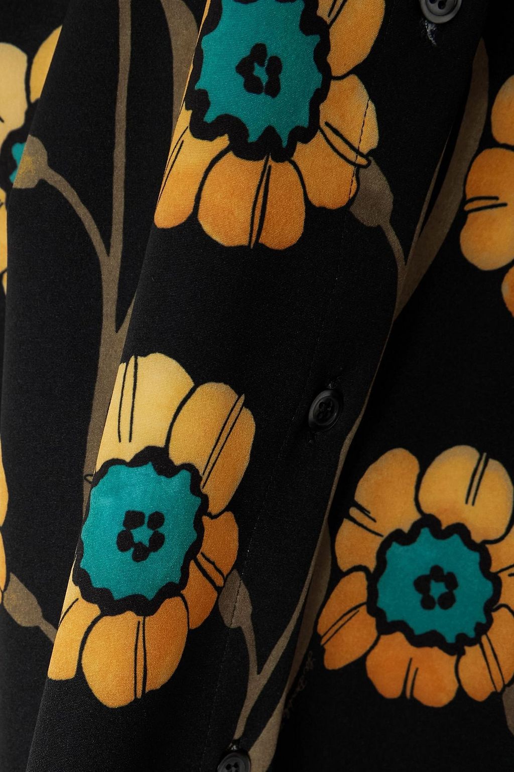 LA DOUBLEJ La Comasca floral-print ruffle-trimmed crepe shirt