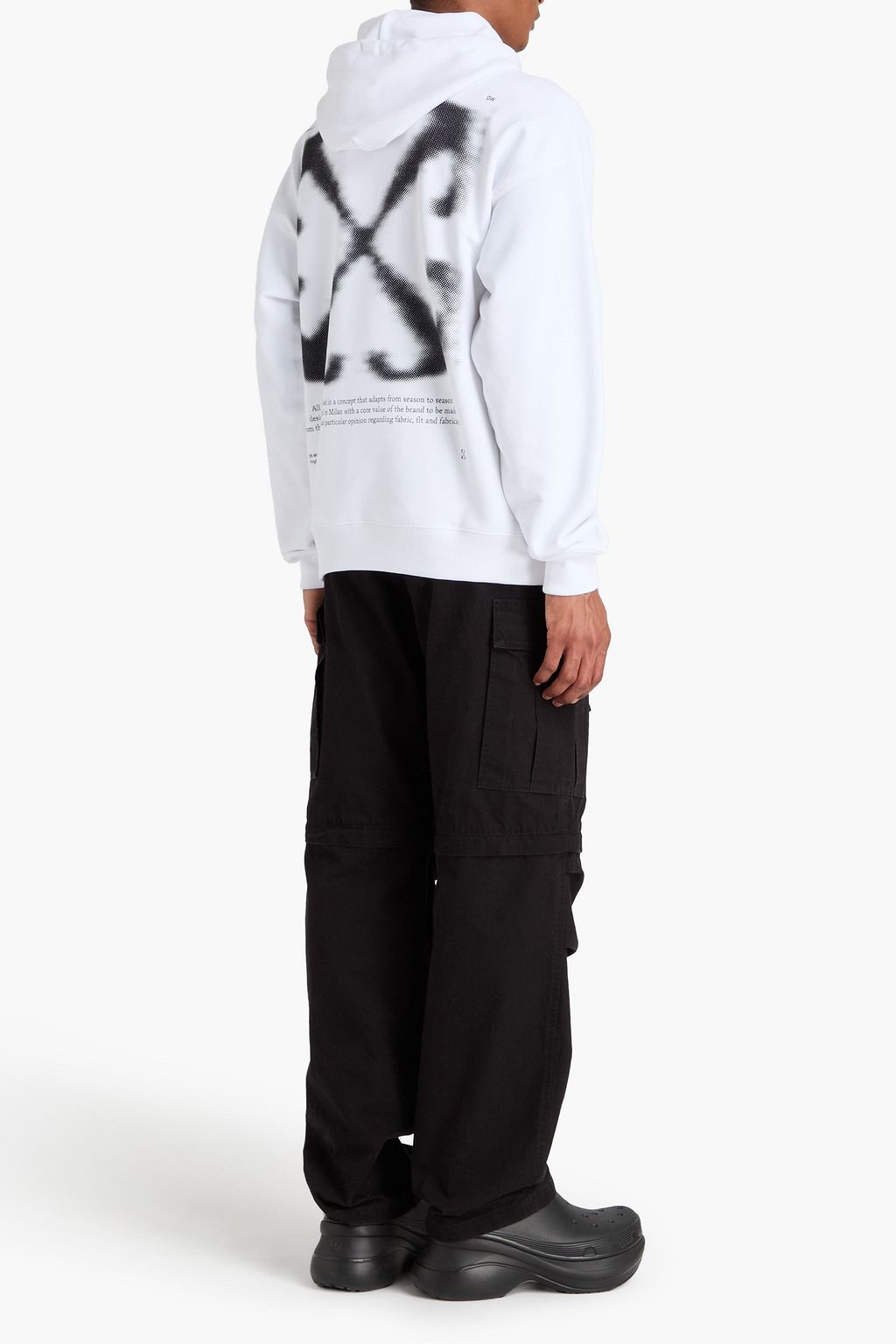 OFF-WHITE™ Arrow Skate printed French cotton-terry hoodie