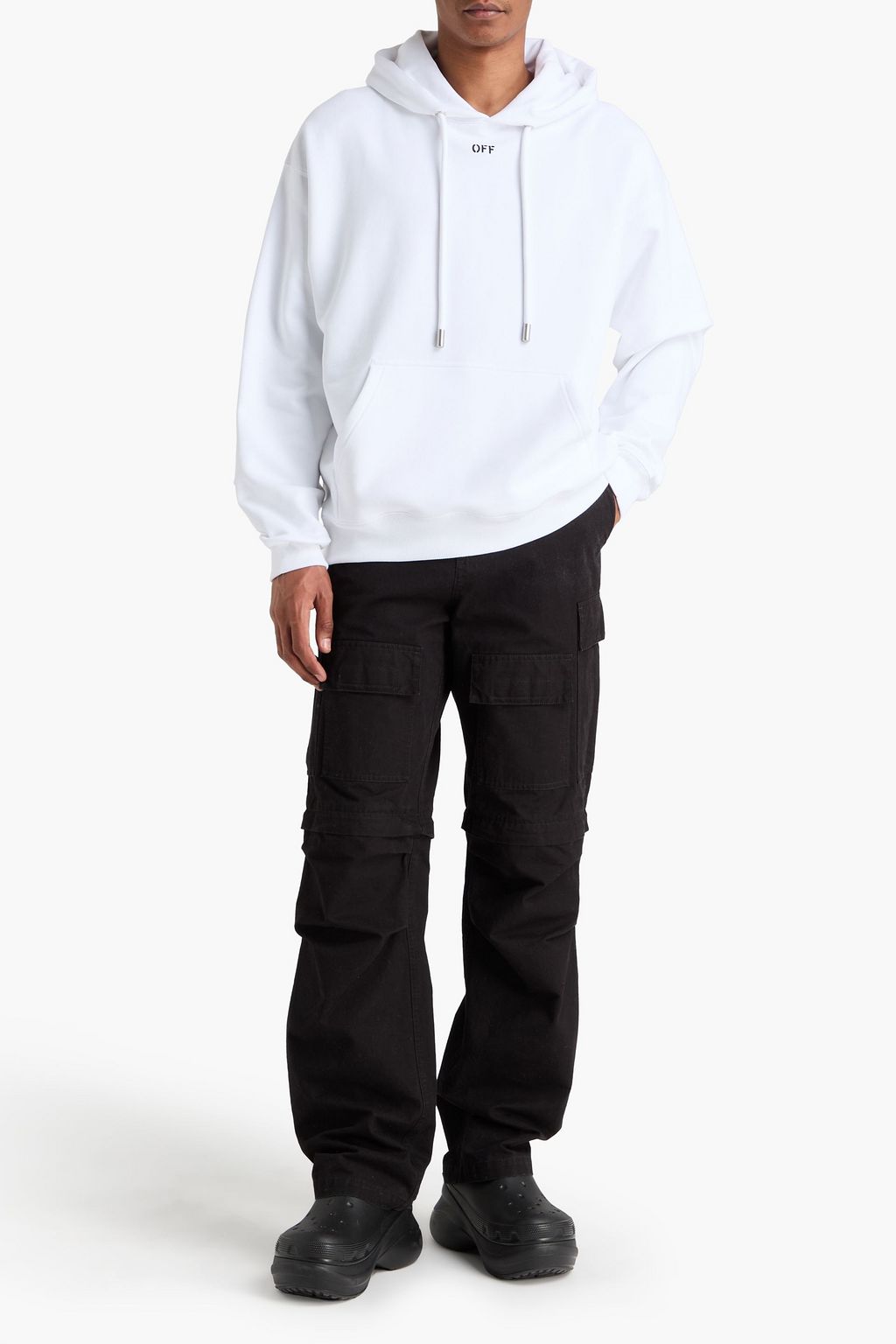 OFF-WHITE™ Arrow Skate printed French cotton-terry hoodie