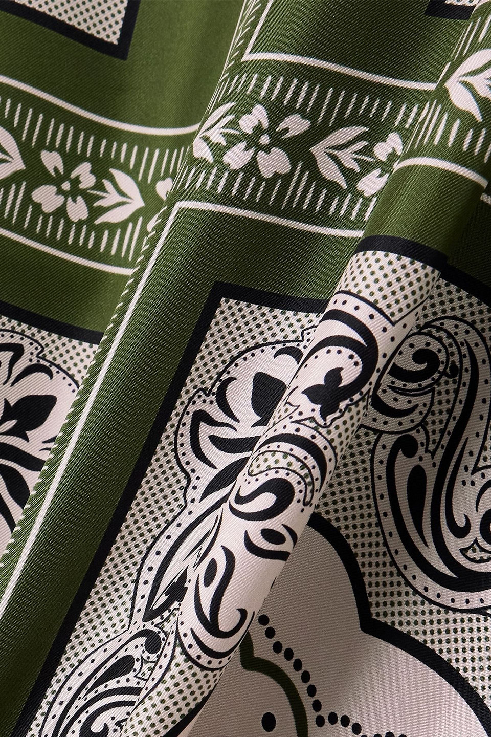 La Doublej Printed Silk-satin Twill Kaftan In Green