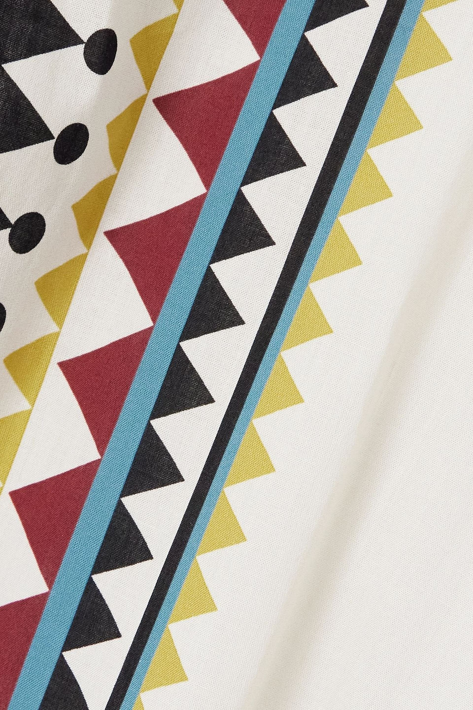 La Doublej Printed Cotton Maxi Wrap Dress In White