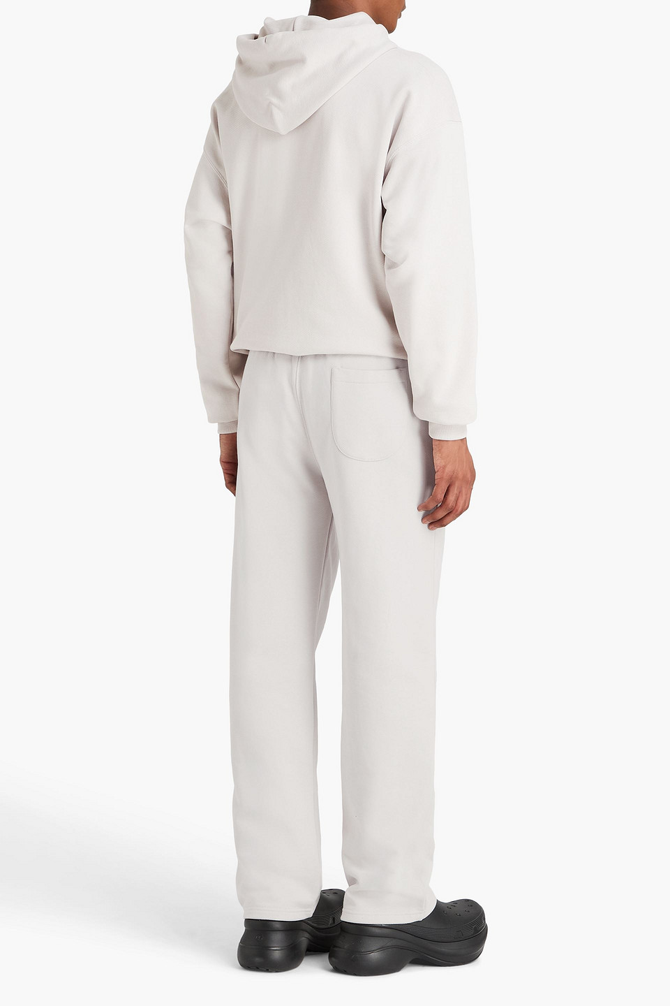 Off-white Printed French Cotton-terry Sweatpants In Gray