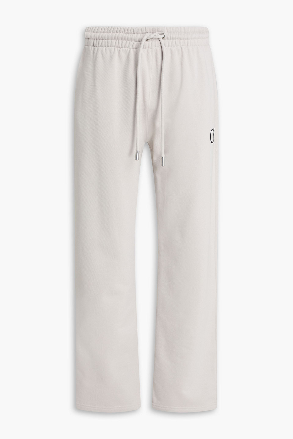 Off-white Printed French Cotton-terry Sweatpants In Gray