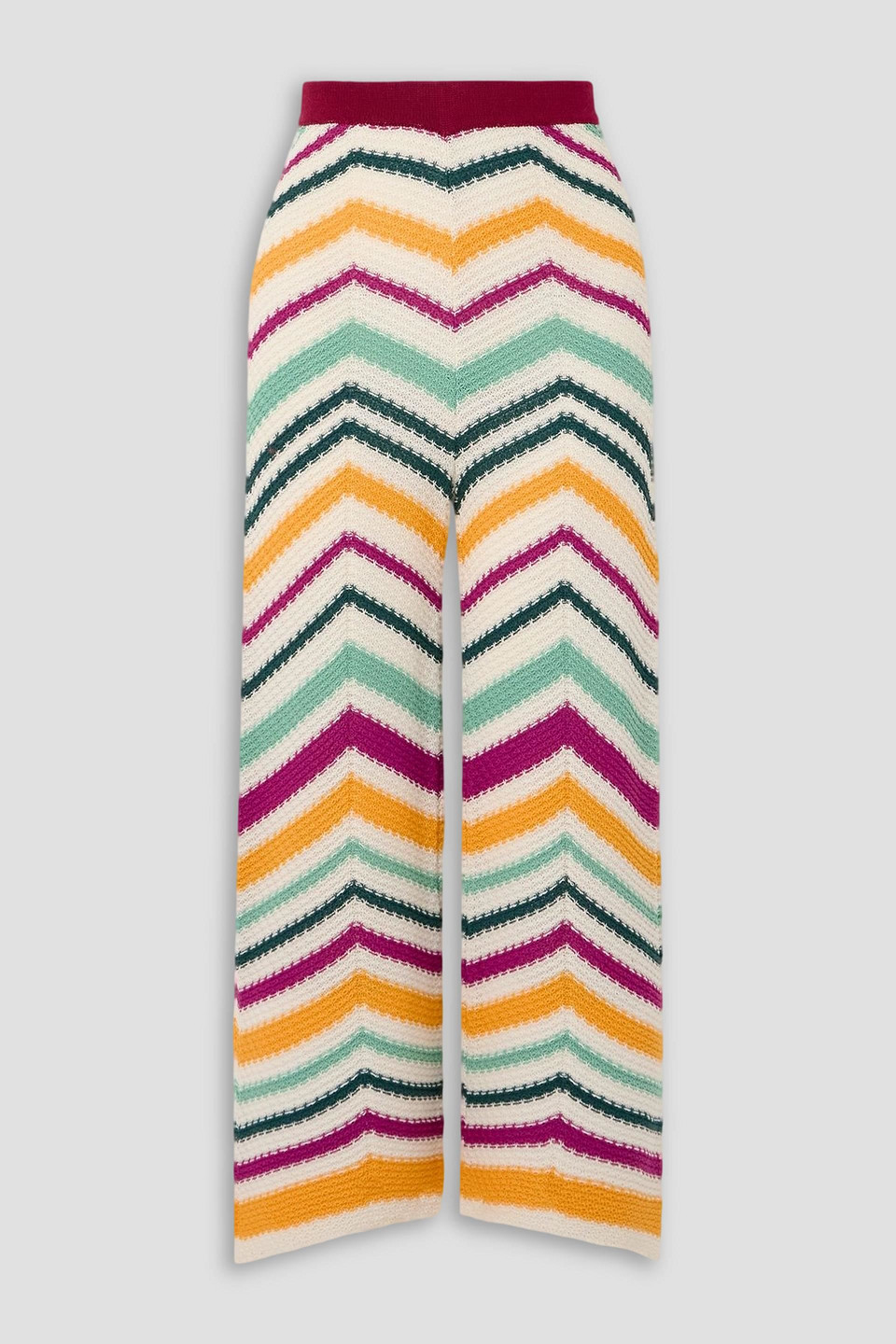 La Doublej Striped Crocheted Cotton Pants In Multi