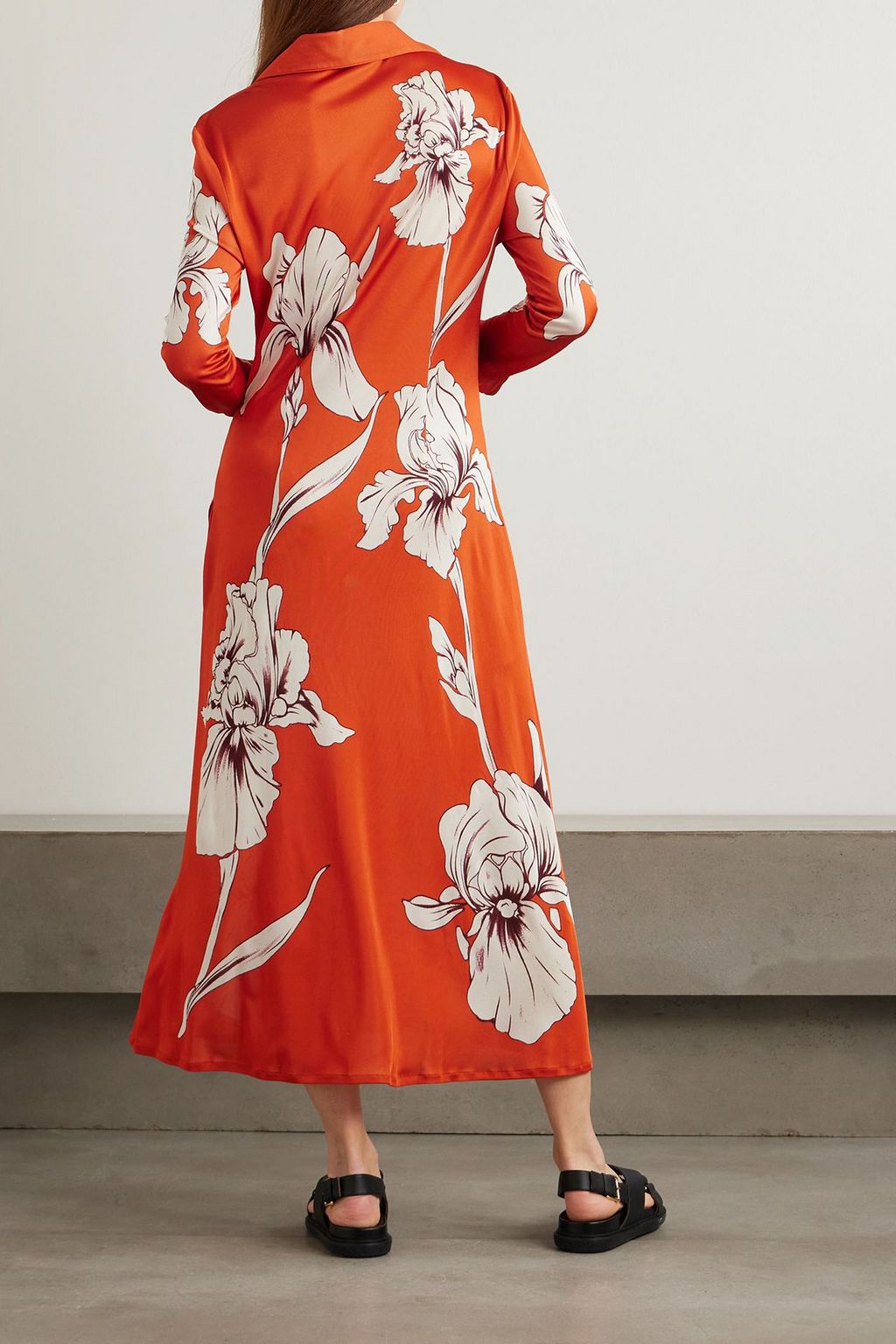 LA DOUBLEJ Perry floral-print jersey midi shirt dress