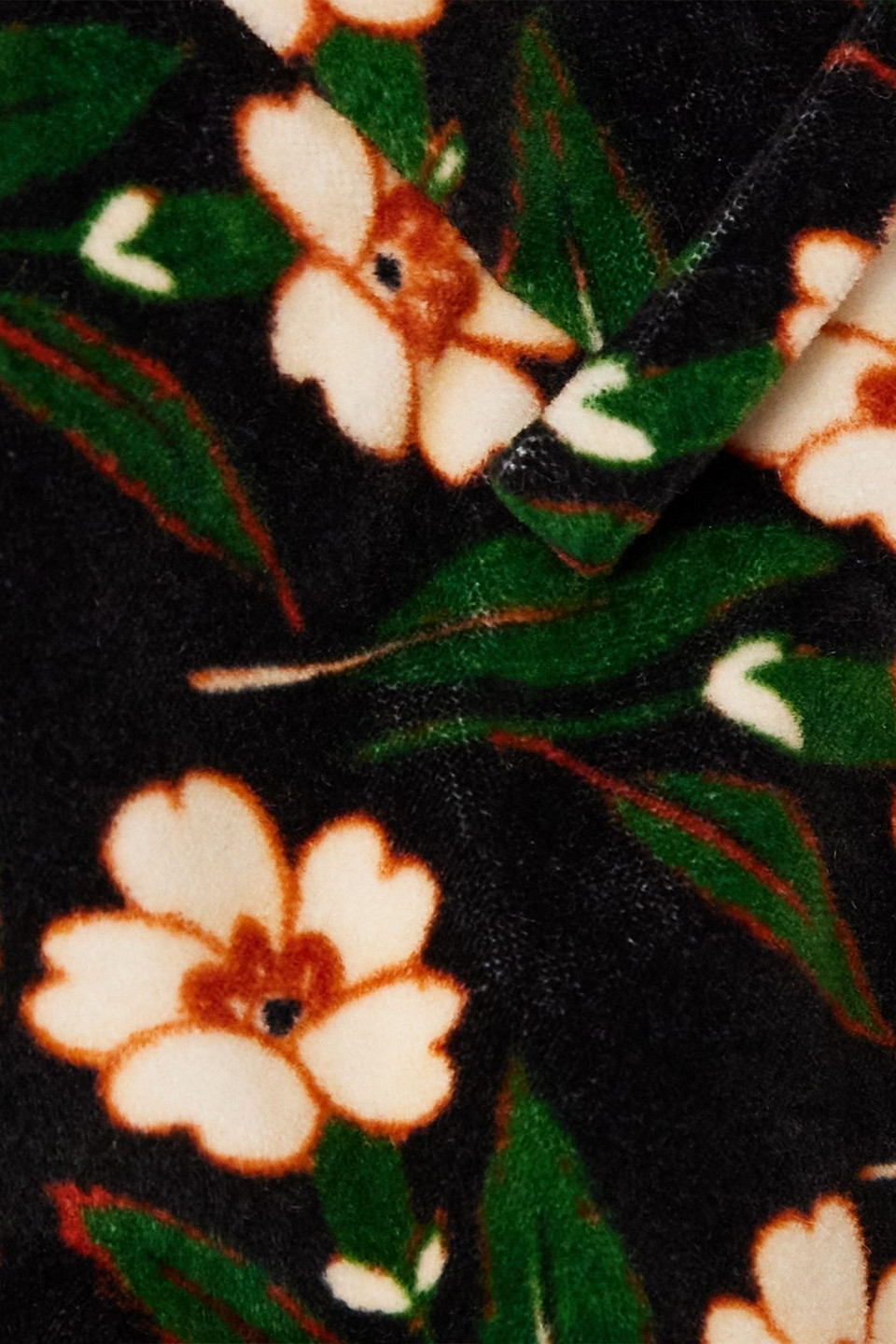 La Doublej 24/7 Cropped Printed Velvet Slim-leg Pants In Black