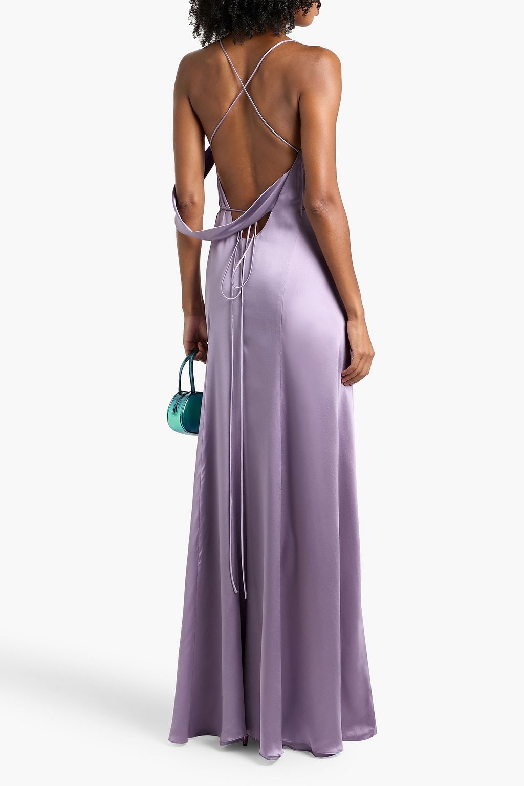 MICHELLE MASON Draped silk-satin wrap gown