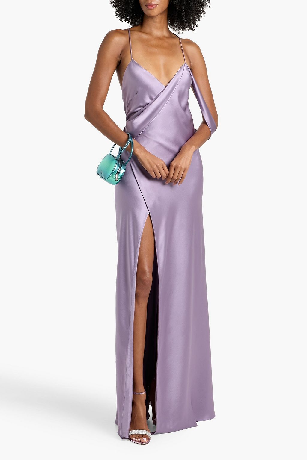 MICHELLE MASON Draped silk-satin wrap gown