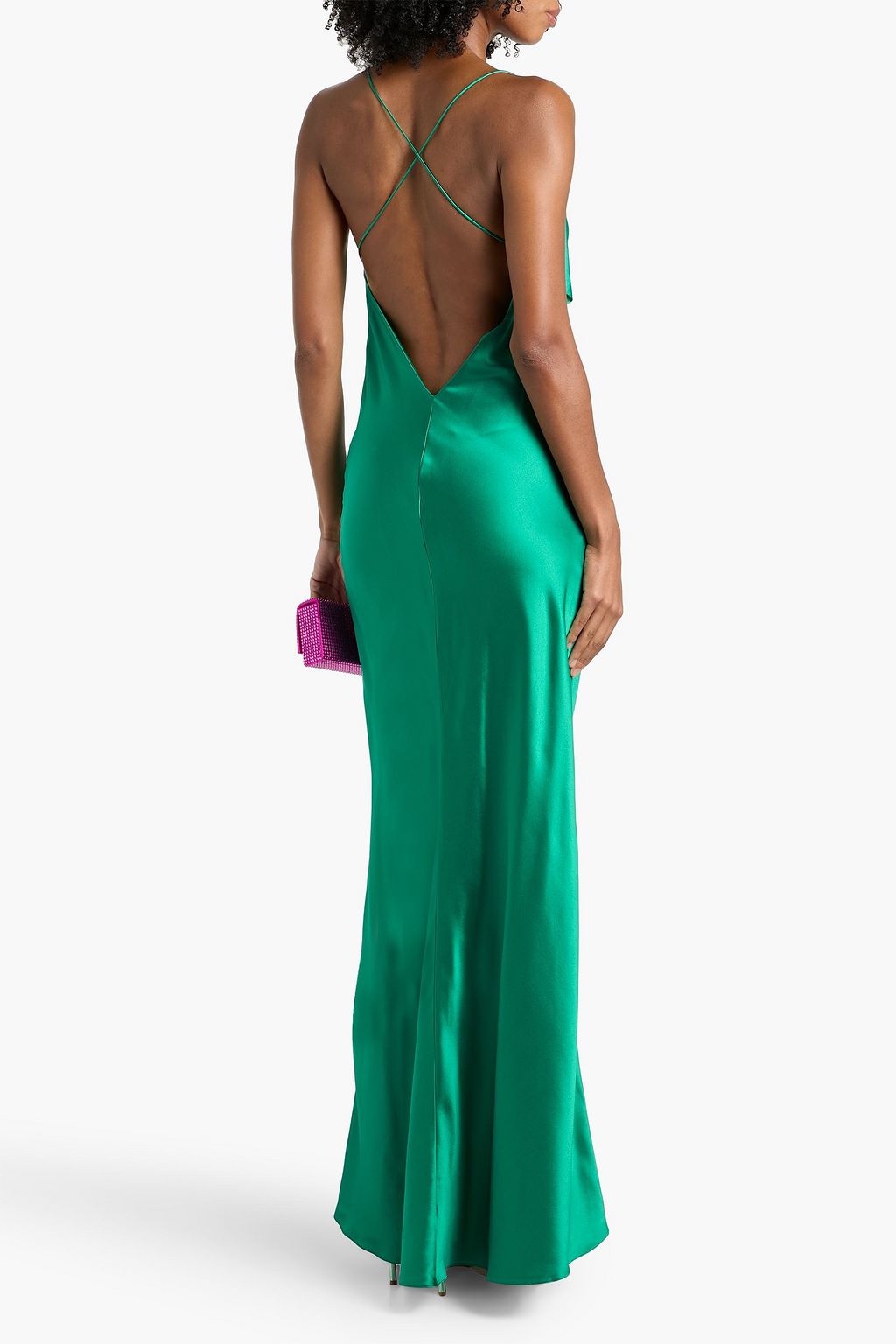 MICHELLE MASON Draped silk-satin gown