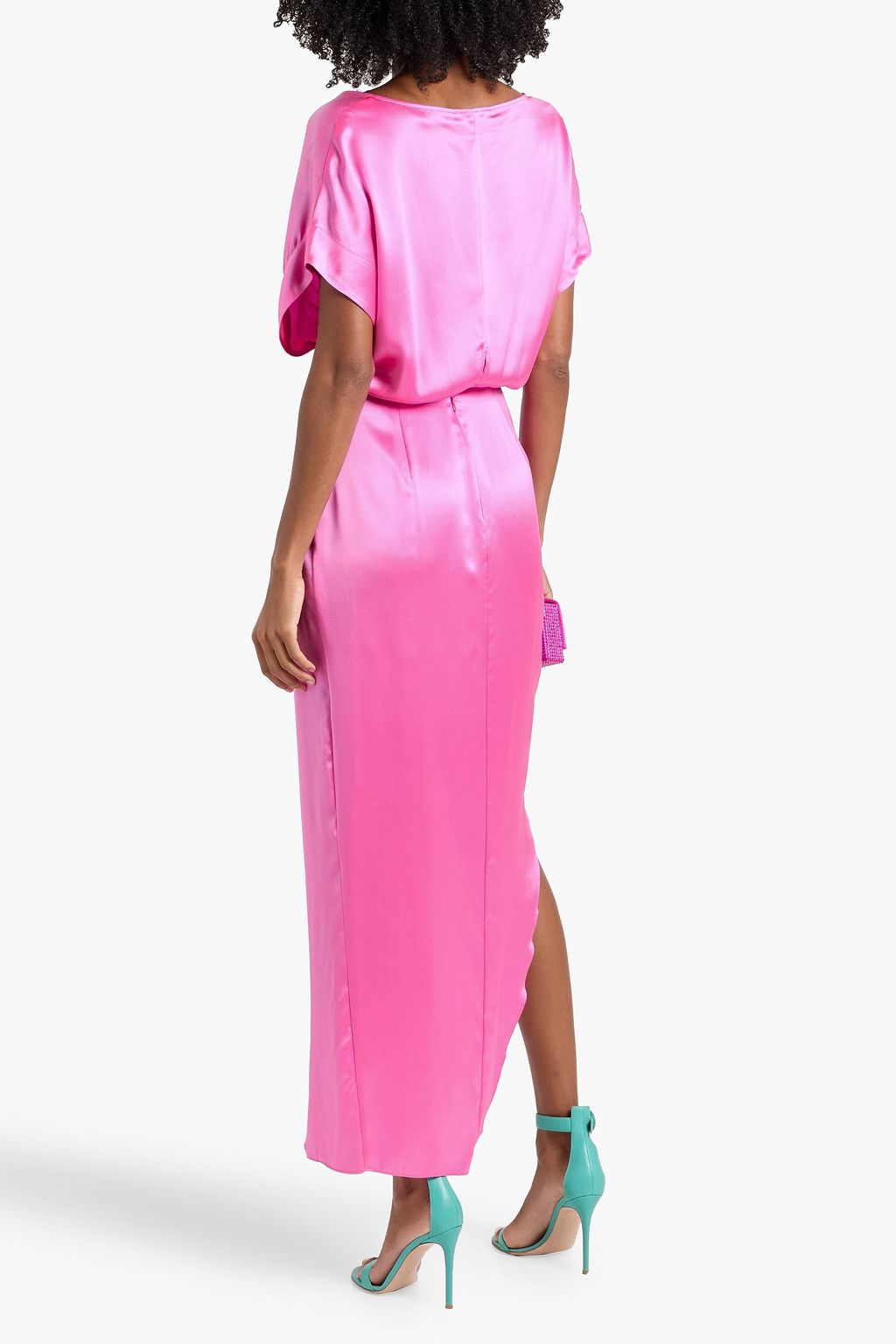 MICHELLE MASON Wrap-effect silk-satin maxi dress